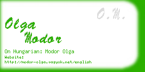 olga modor business card